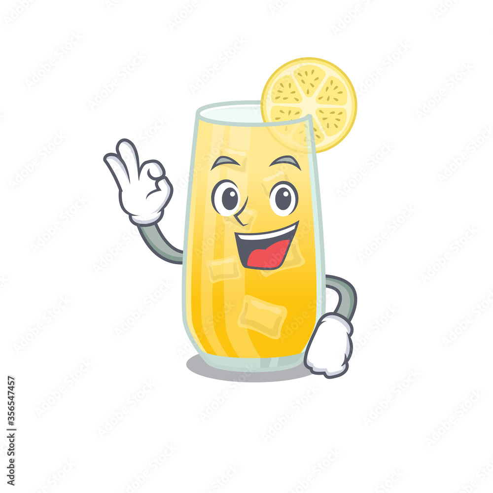screwdriver cocktail mascot design style showing Okay gesture finger screwdriver cocktail mascot design style showing Okay gesture finger