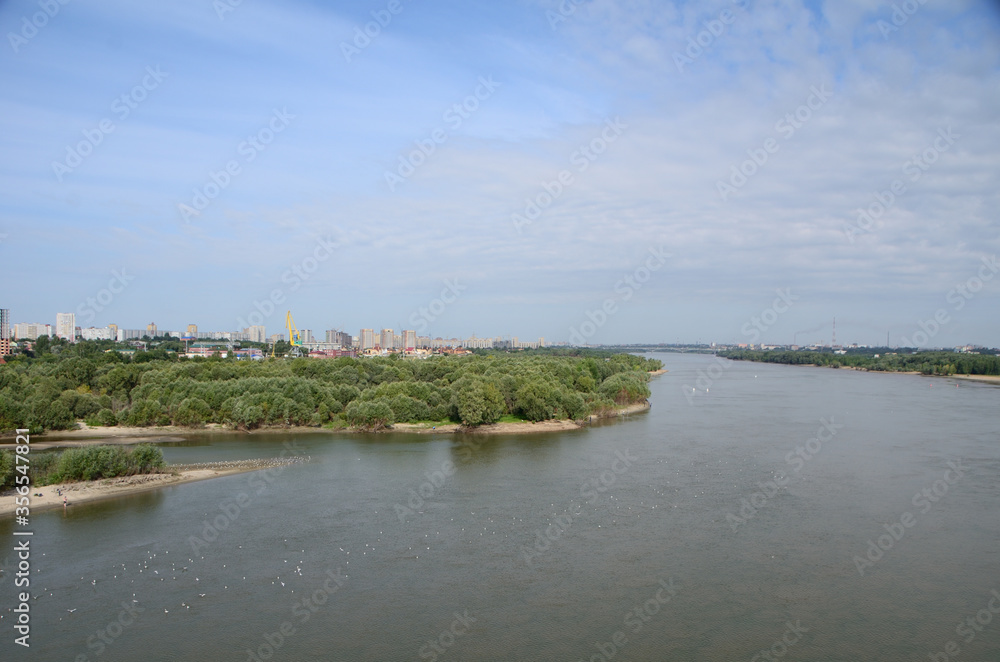 View of Irtysh River divides the city into two parts Omsk