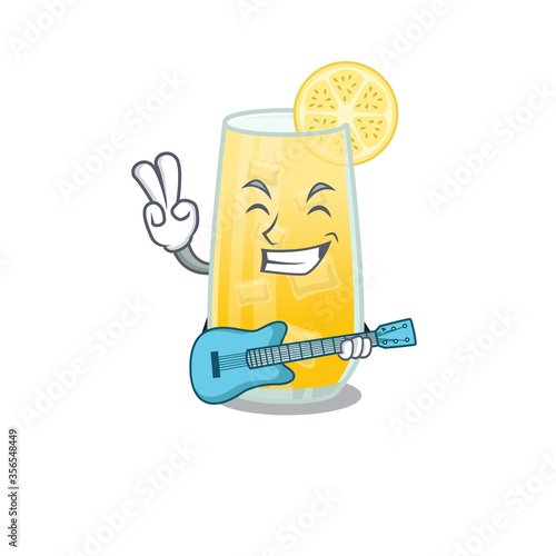 brilliant musician of screwdriver cocktail cartoon design playing music with a guitar