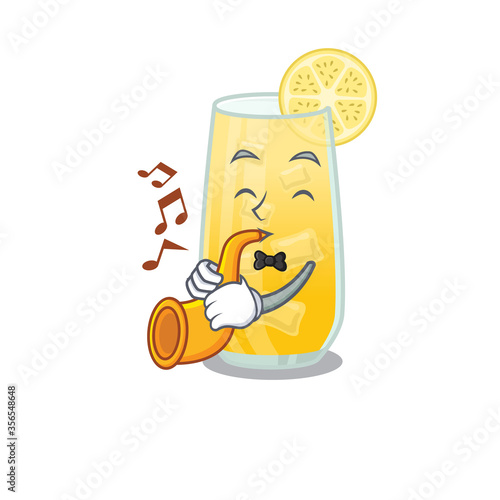 screwdriver cocktail musician of cartoon design playing a trumpet