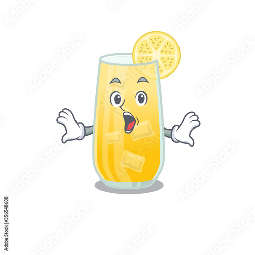 screwdriver cocktail mascot design concept having a surprised gesture