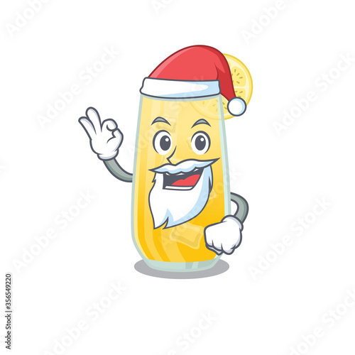 cartoon character of screwdriver cocktail Santa having cute ok finger