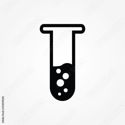 Test tube Icon Vector Illustration on the white background.