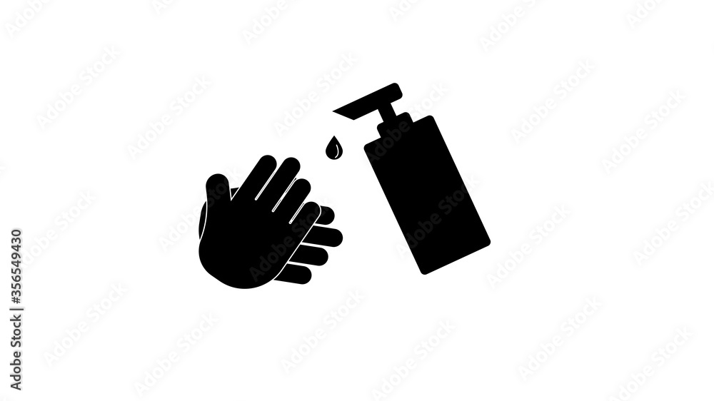 Hand wash flat icon. Clean hands flat icon Hand wash flat icon. Clean hands flat icon