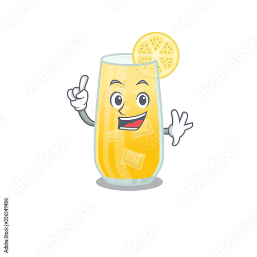 screwdriver cocktail caricature design style with one finger gesture