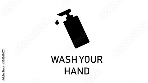 Hand wash flat icon. Clean hands flat icon