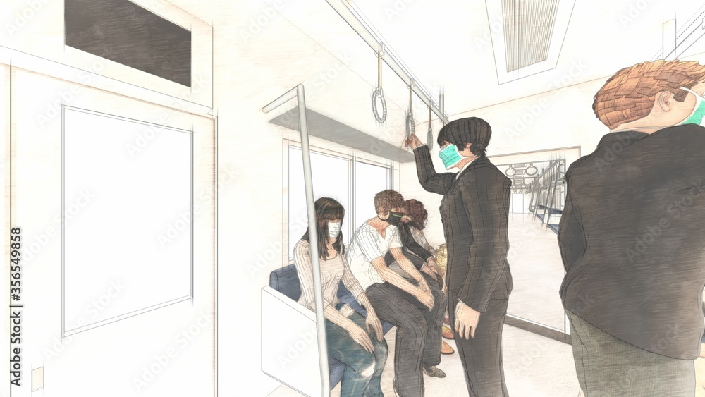 電車 車内コロナウイルス 人あり 満員電車 イラスト49 Stock イラスト Adobe Stock 電車 車内コロナウイルス 人あり 満員電車 イラスト49 Stock イラスト Adobe Stock