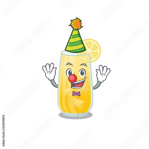 smiley clown screwdriver cocktail cartoon character design concept