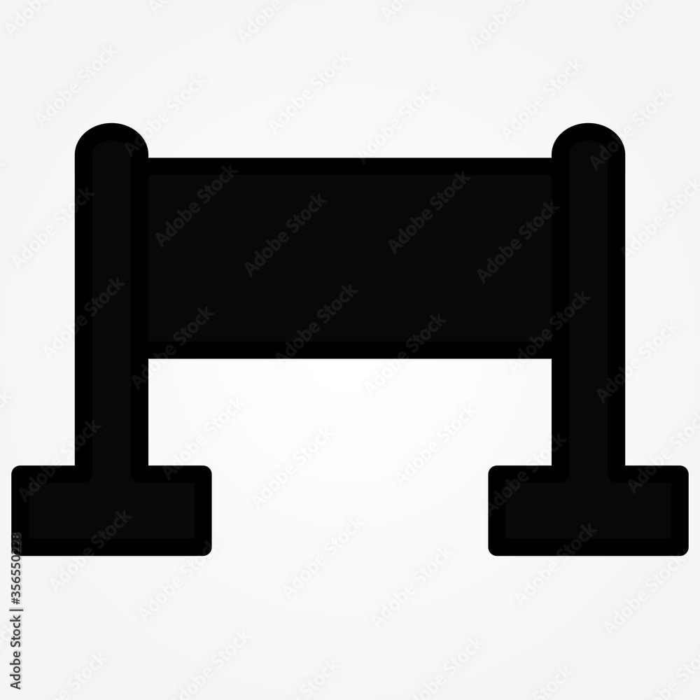 Road barrier icon flat. Illustration isolated vector sign symbol
