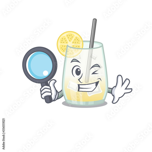 cartoon picture of tom collins cocktail Detective using tools