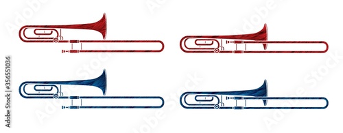 Trombone instrument cartoon music graphic vector