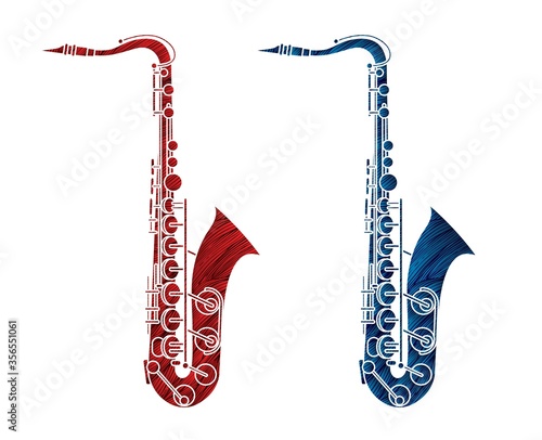 Saxophone instrument cartoon music graphic vector