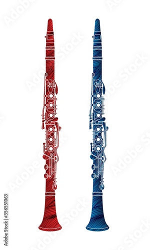 Clarinet instrument cartoon music graphic vector