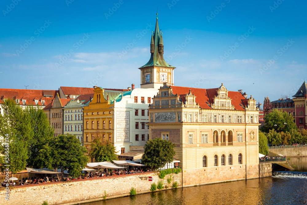 The Smetana Museum (Muzeum Bedricha Smetany) and Prague cityscape. Czech Republic