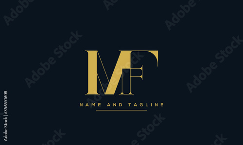 alphabet letters monogram icon logo FM or MF