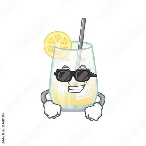 cartoon character of tom collins cocktail wearing classy black glasses