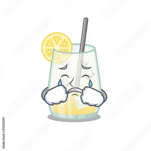 Caricature design of tom collins cocktail having a sad face