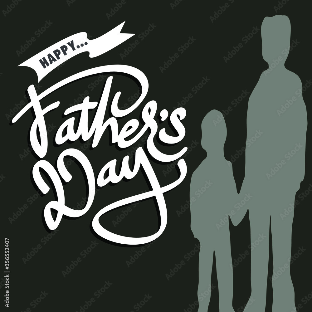Happy Father's Day, Typography and silhouette illustration cards of children and fathers. Vector template design for father's day. Happy Father's Day, Typography and silhouette illustration cards of children and fathers. Vector template design for father's day.