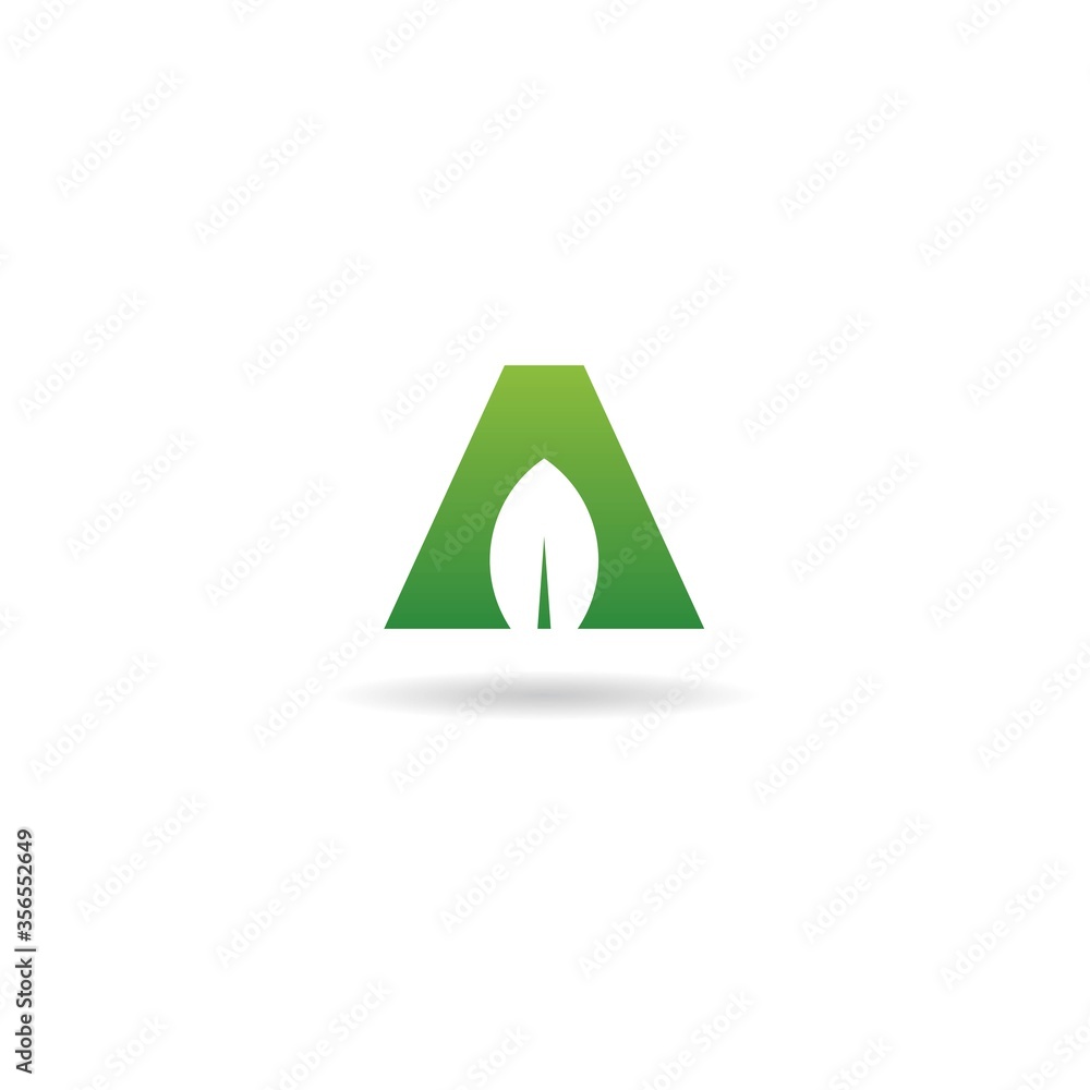 initial a with leaf logo design vector, icon, element, template initial a with leaf logo design vector, icon, element, template