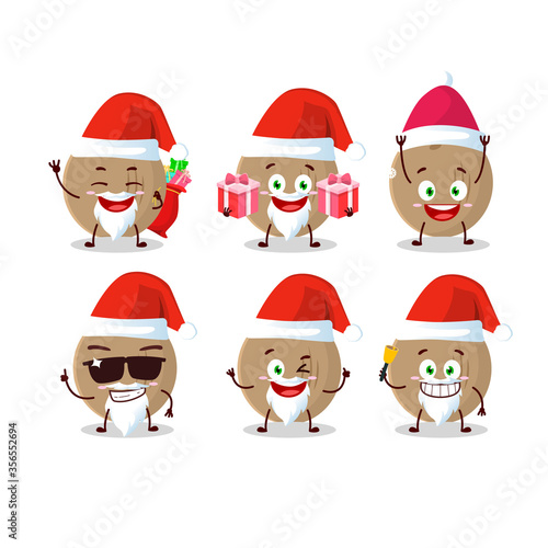 Photography Santa Claus emoticons with brown coconut cartoon character