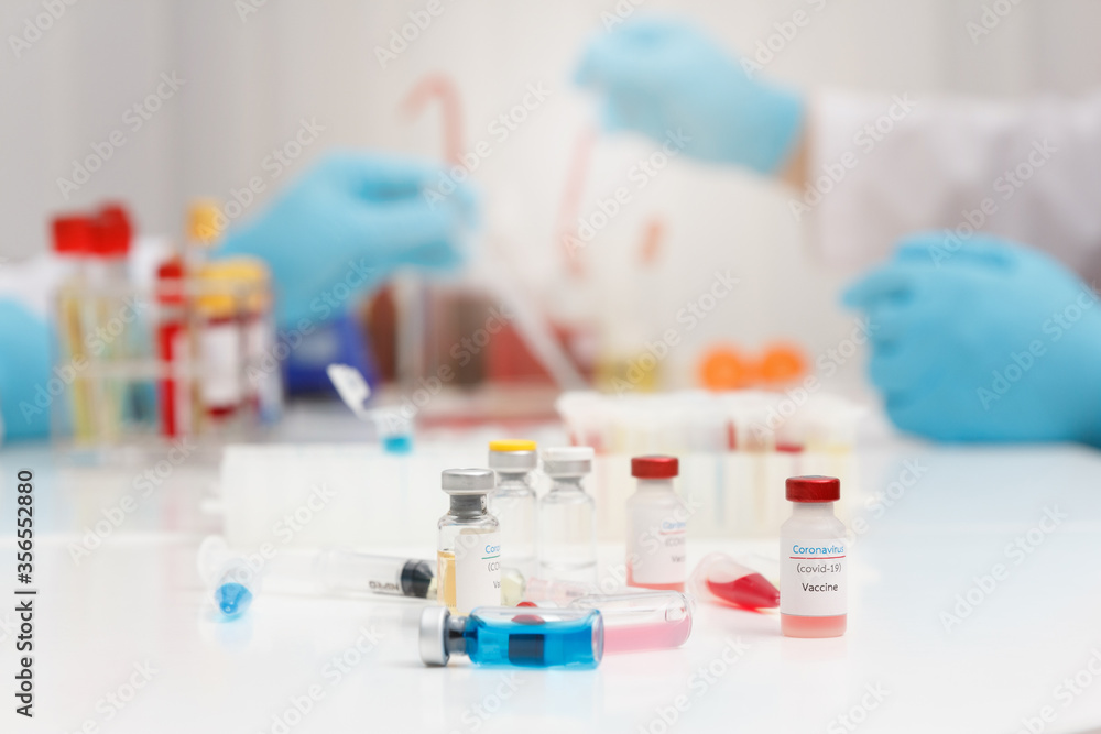 Research and development concept, Laboratory scientist researching covid-19(corona virus) vaccine at laboratory. Research and development concept, Laboratory scientist researching covid-19(corona virus) vaccine at laboratory.