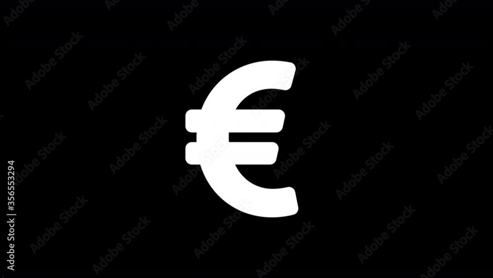 From the Glitch effect arises euro sign symbol. Then the TV turns off. Alpha channel Premultiplied - Matted with color black From the Glitch effect arises euro sign symbol. Then the TV turns off. Alpha channel Premultiplied - Matted with color black