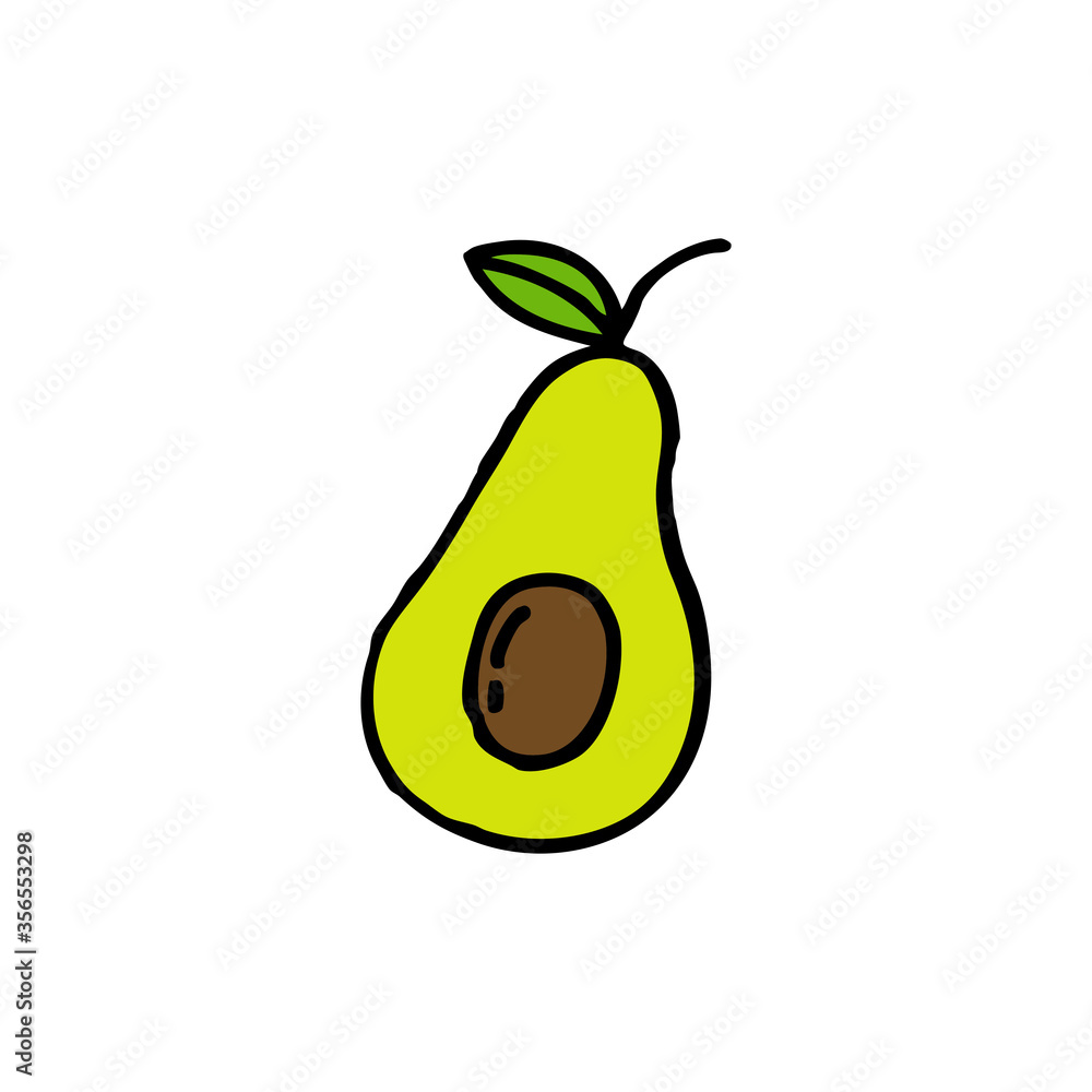 avocado doodle icon, vector illustration avocado doodle icon, vector illustration