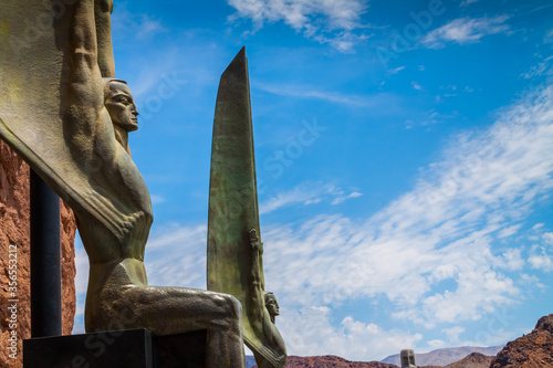 Canvas Print Angel Sculpture at Hoover Dam, Nevada, USA