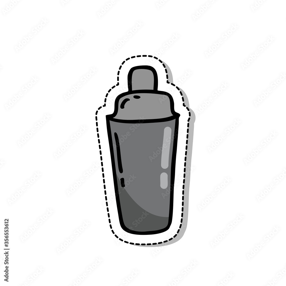 cocktail shaker doodle icon, vector sticker illustration cocktail shaker doodle icon, vector sticker illustration