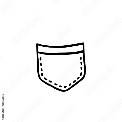 pocket doodle icon, vector illustration