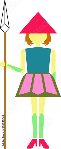 槍を持った女兵隊、歩兵