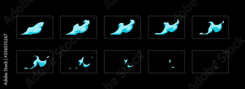 Water explosion effect. Blast animation effect. Animation Sprite sheet for games, cartoon or animation. vector style animation effect 20014.