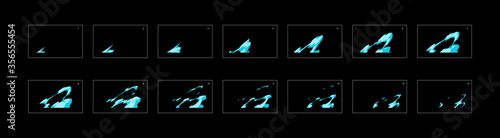 Water explosion effect. Blast animation effect. Animation Sprite sheet for games, cartoon or animation. vector style animation effect 20020.