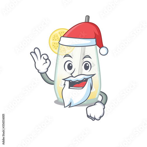 cartoon character of tom collins cocktail Santa having cute ok finger