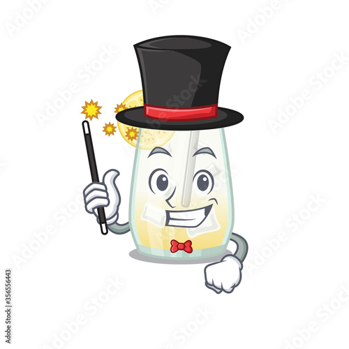 A gorgeous smart Magician of tom collins cocktail cartoon design style