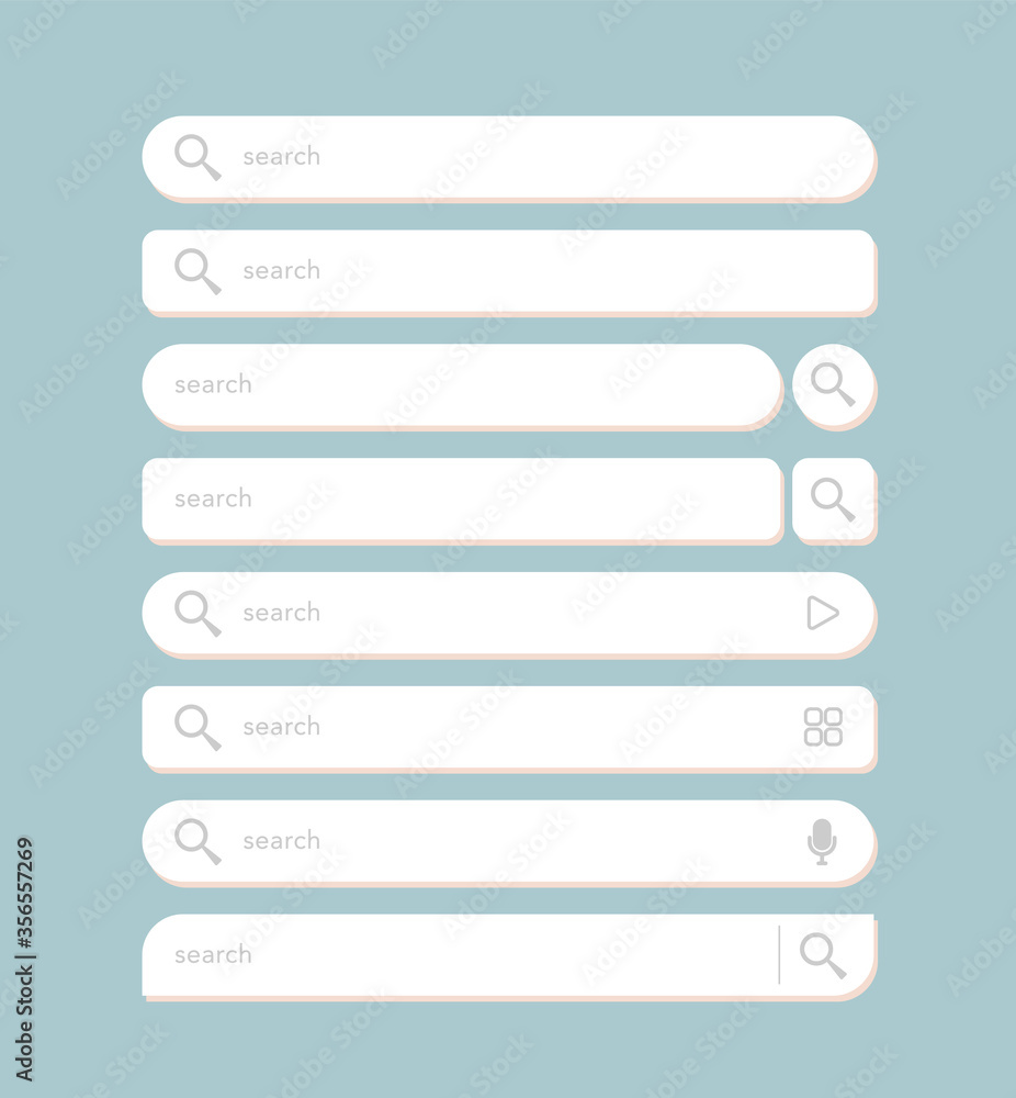 Search bar design for website or webpage user interface (UI) elements. Vector illustration Search bar design for website or webpage user interface (UI) elements. Vector illustration
