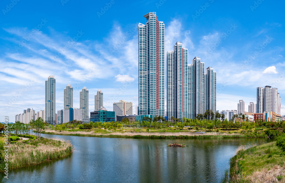 This is Cheongna International City, Incheon, Korea.