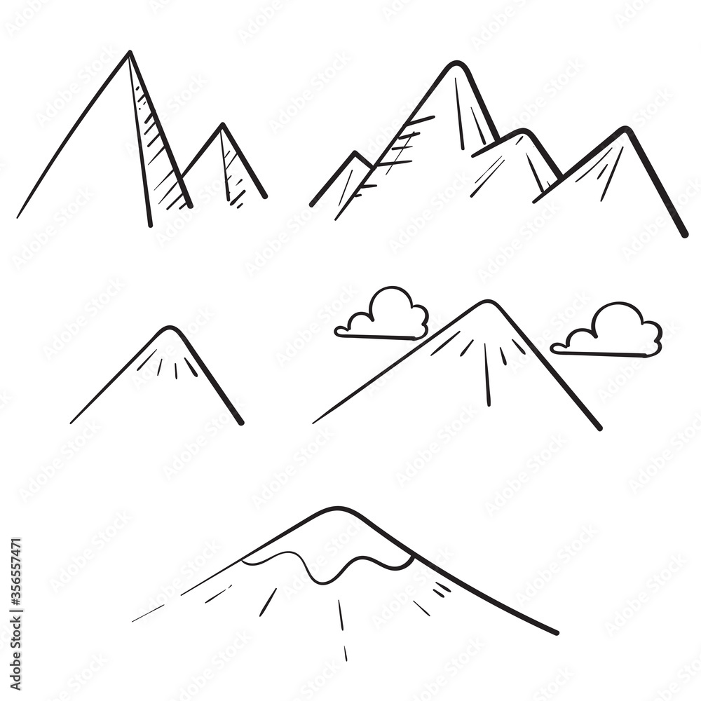 hand drawn doodle mountain illustration icon doodle hand drawn doodle mountain illustration icon doodle