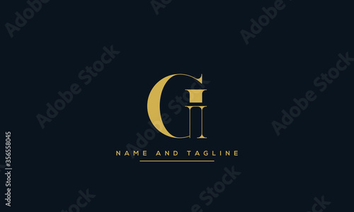 Slika na platnu alphabet letters monogram icon logo GI or IG