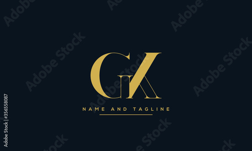 alphabet letters monogram icon logo GK or KG