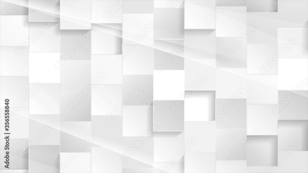 Abstract tech motion background with grey white glossy mosaic squares. Video animation Ultra HD 4K 3840x2160 Abstract tech motion background with grey white glossy mosaic squares. Video animation Ultra HD 4K 3840x2160