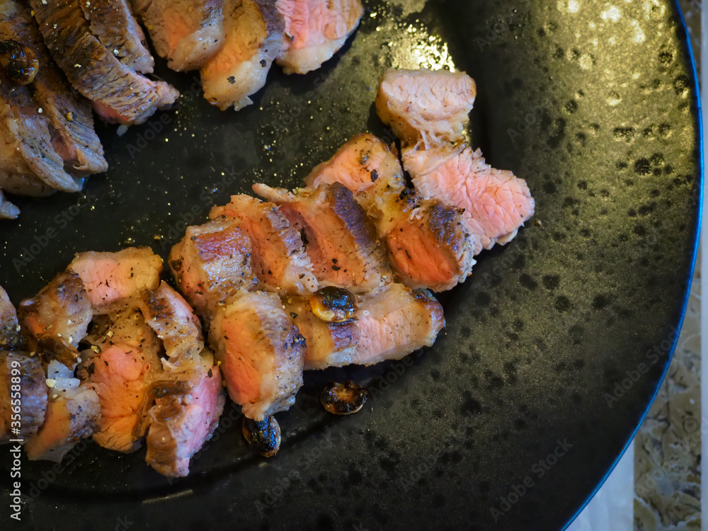 Attractive beef steak, main course during dinner time Attractive beef steak, main course during dinner time