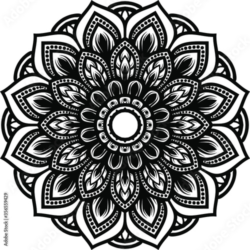Circular pattern mandala art 
