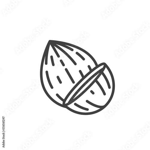 Coconut fruit line icon. linear style sign for mobile concept and web design. Coconut whole and slice outline vector icon. Symbol, logo illustration. Vector graphics