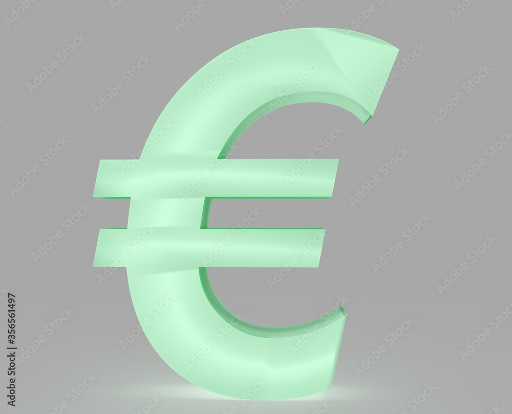 Fototapeta premium Euro symbol sign isolated EUR 3d render