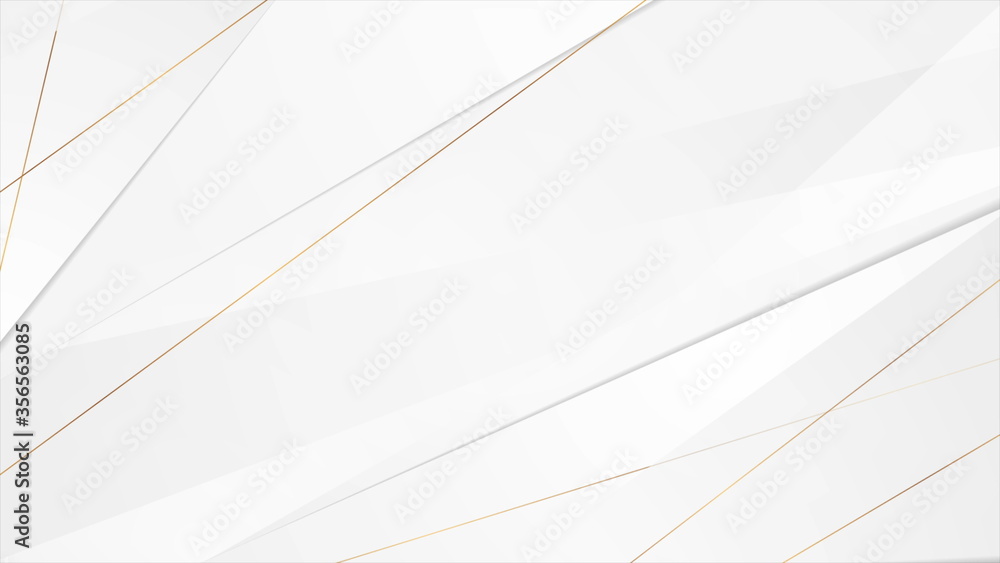 Grey corporate background with golden lines - obrazy, fototapety, plakaty 