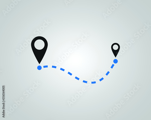 Path icon. Way, road, route, track symbol. Flat design. Stock - Vector illustration