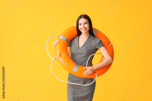 Young businesswoman with li...