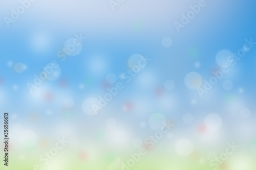 Blurred or bokeh light background and abstract.Blue and green backgrounds color.