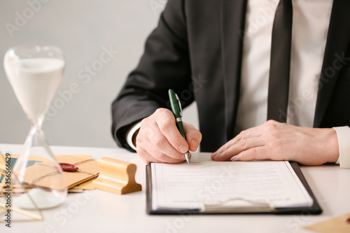 Notary public working in of...